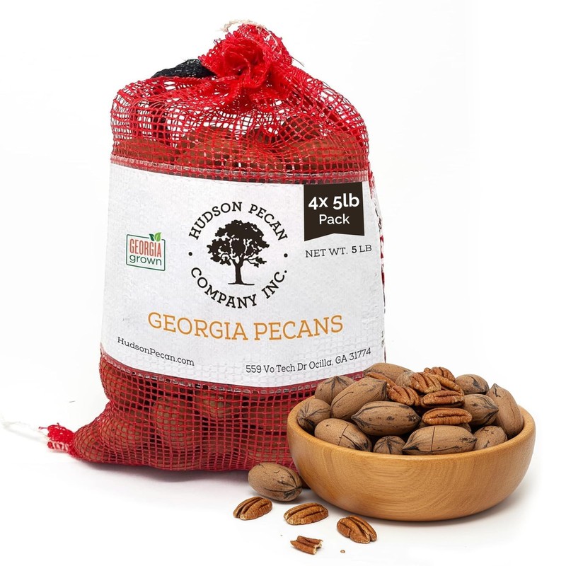 HUDSON PECAN 20lb InShell Georgia Grown Pecans, | FamilyOwned, Premium Southe...