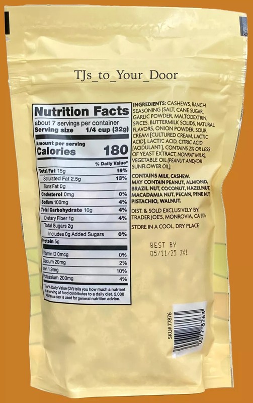 Trader Joe's Ranch Seasoned Cashews 8oz Limited Seasonal Edition ranch dressing gallery