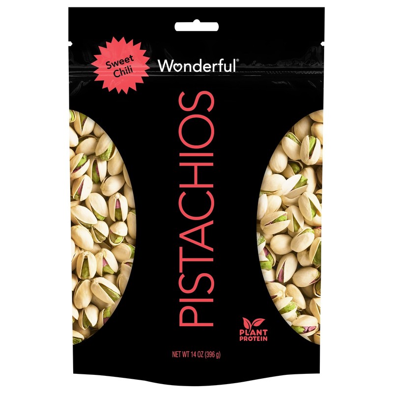 Wonderful Pistachios, In-Shell Sweet Chili Flavored Nuts, 14 Ounce Bag