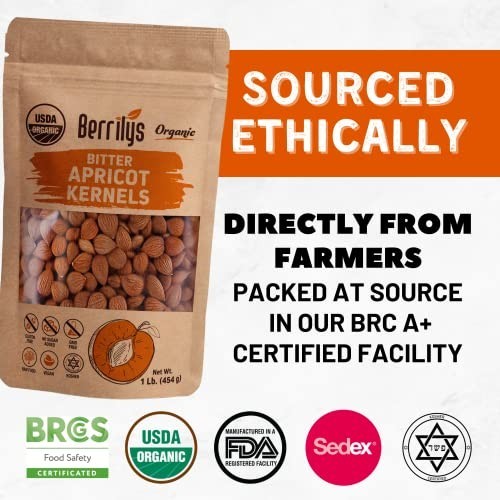 Organic Bitter Apricot Kernels - Non-GMO, Natural, Premium Quality Seeds - 16 oz gallery