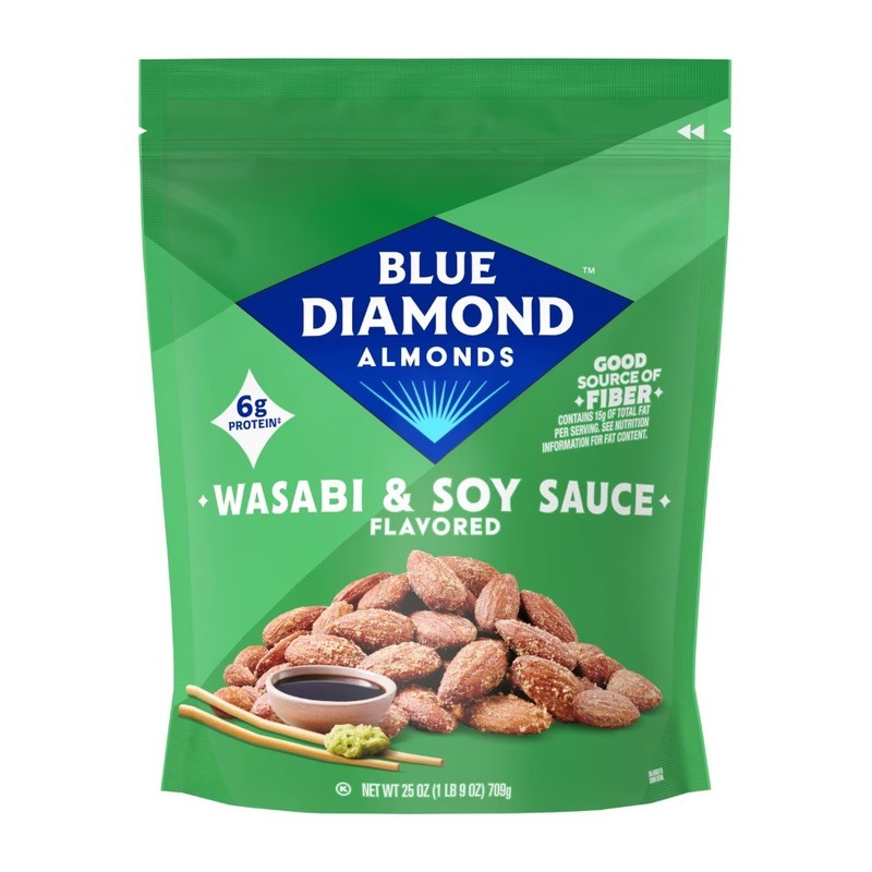 Blue Diamond Almonds, BOLD Flavored Wasabi & Soy Sauce Snack Nuts Perfect, 25oz
