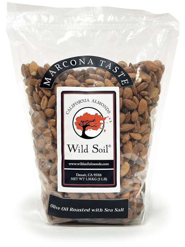 Wild Soil Almonds Distinct & Superior Organic Raw 3 Pound Pack 1 Bag Emergency..
