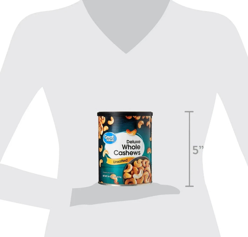 Great Value Deluxe Whole Cashews, Unsalted, 16 oz gallery