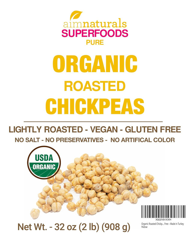 Organic Roasted Chickpeas 2 LB- USDA Organic Certified – Healthy Snack, Lightly gallery