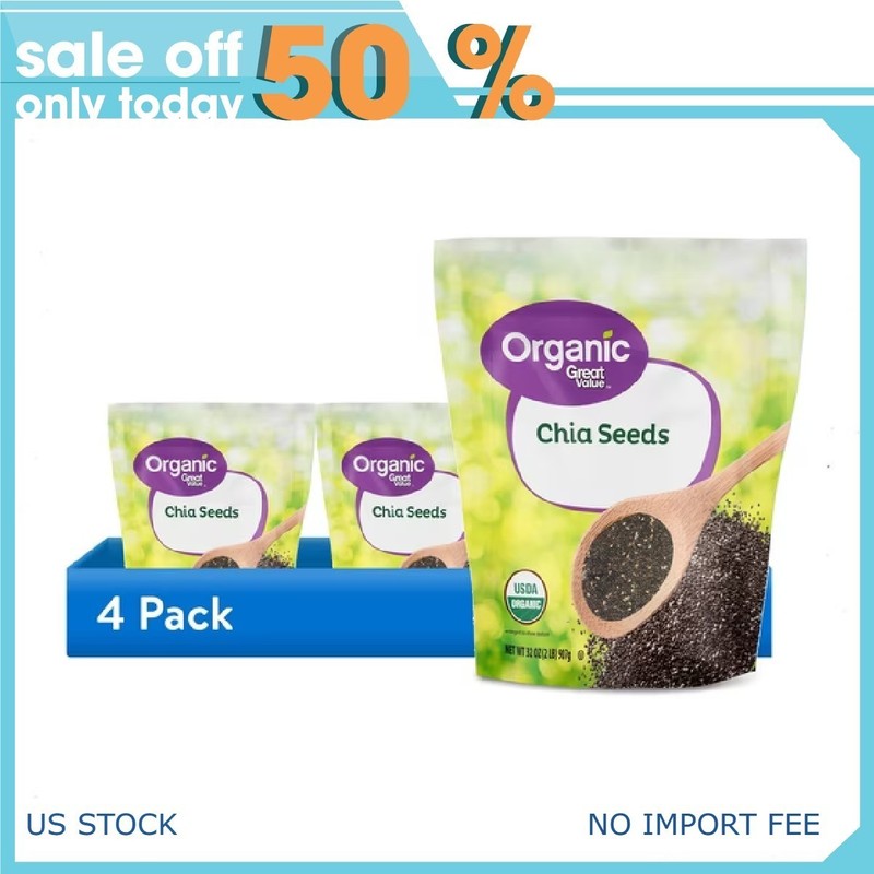 (4 pack) Great Value Organic Chia Seeds, 32 oz