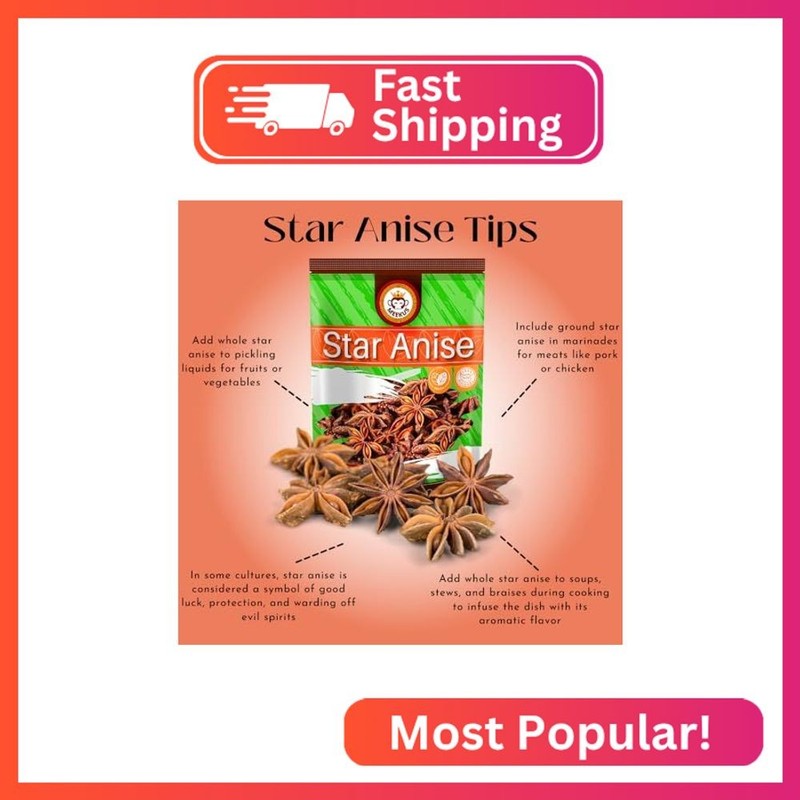 Meekus Premium Star Anise Whole - Aromatic Spice for Flavorful Seasoning & Tea- gallery