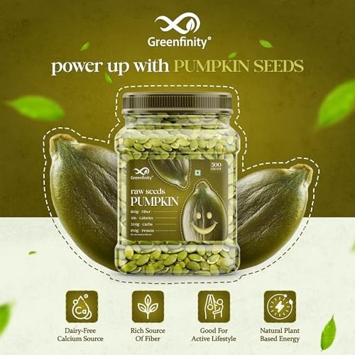 GreenFinity AAA Pumpkin Seeds 1kg 2x500g Raw Unsalted High Protein Snack gallery