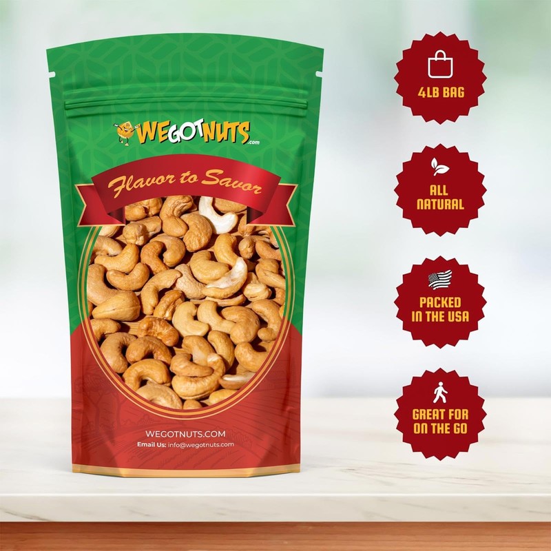 Roasted Salted Cashews – Kosher Roasted Cashews By We Got Nuts – Natural & Healt gallery