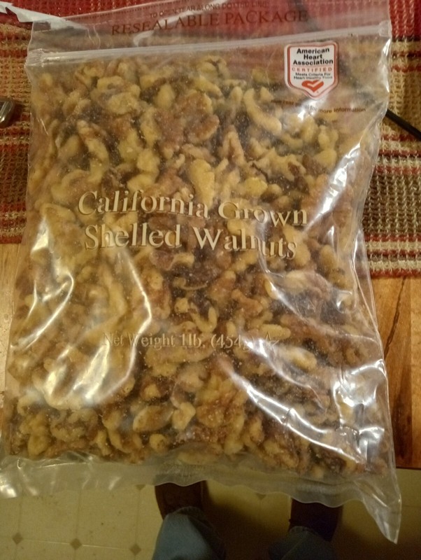 One Bag Of California Shelled Walnuts 16 oz. Bag