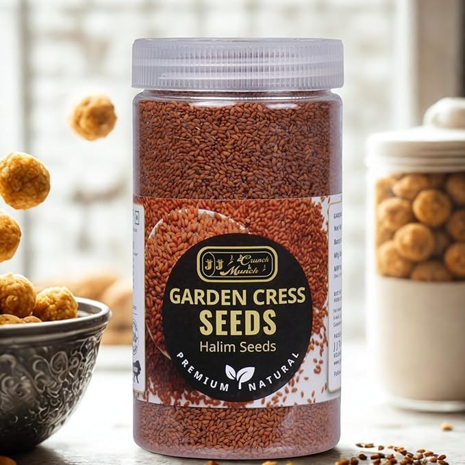 J J Crunch N Munch Halim Seeds 350g | Garden Cress | Hair & Weight Superfood