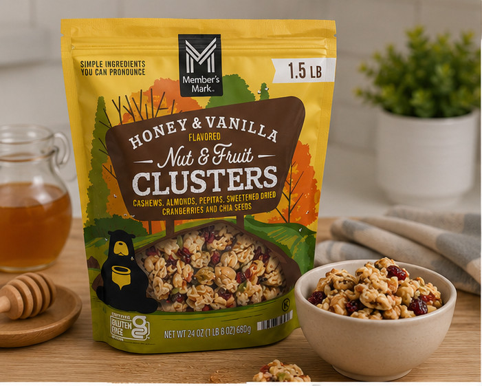 4 Pack Member's Mark Honey Vanilla Nut & Fruit Clusters 24 oz Bag gallery
