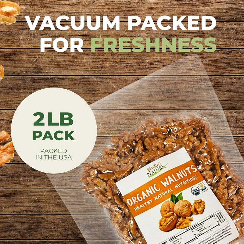 Unsalted Organic Raw Walnuts – 32 oz Vacuum Sealed, Delicious Keto Snack gallery