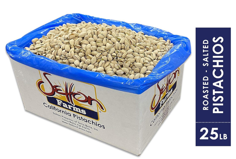 Setton Farms 25 LB Bulk Roasted Salted Pistachios – Premium California In‑Shell