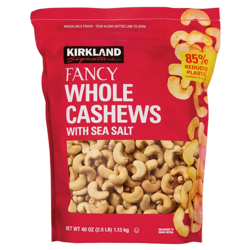 Kirkland Signature Fancy Whole Cashews, 2.5 lbs Premium Quality