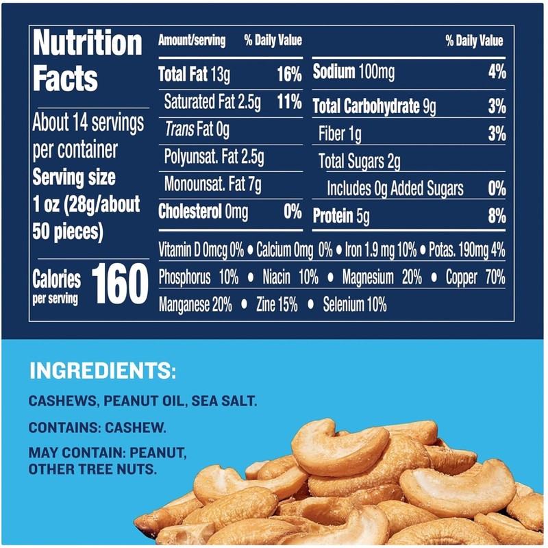 Irresistibly Crunchy Cashew Party Snacks, 160 Calories