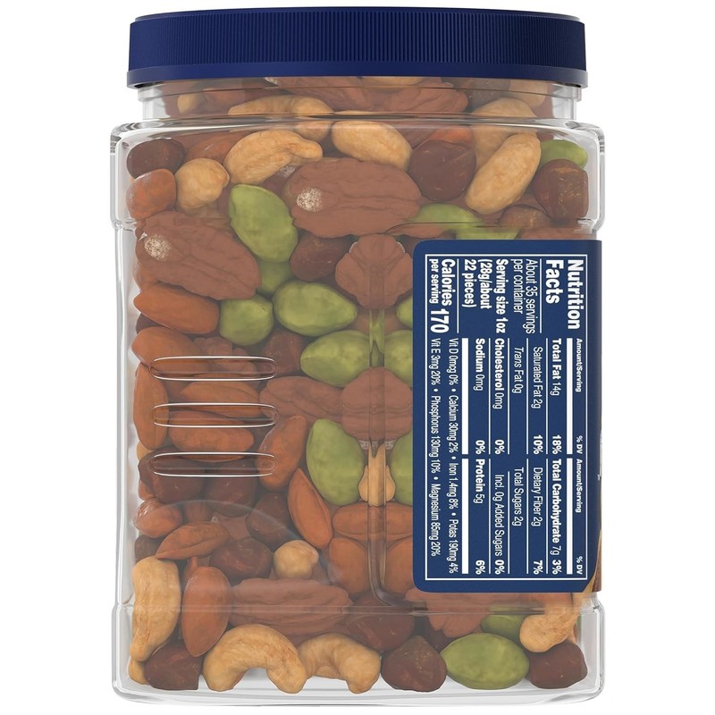 Resealable 34.5 oz Gourmet Unsalted Mixed Nuts - Perfect for Snacking & Gifting gallery