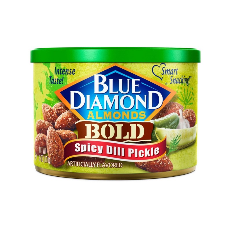 🟠 New Blue Diamond Almonds BOLD Spicy Dill Pickle Crunchy Seasoned Nuts 6oz