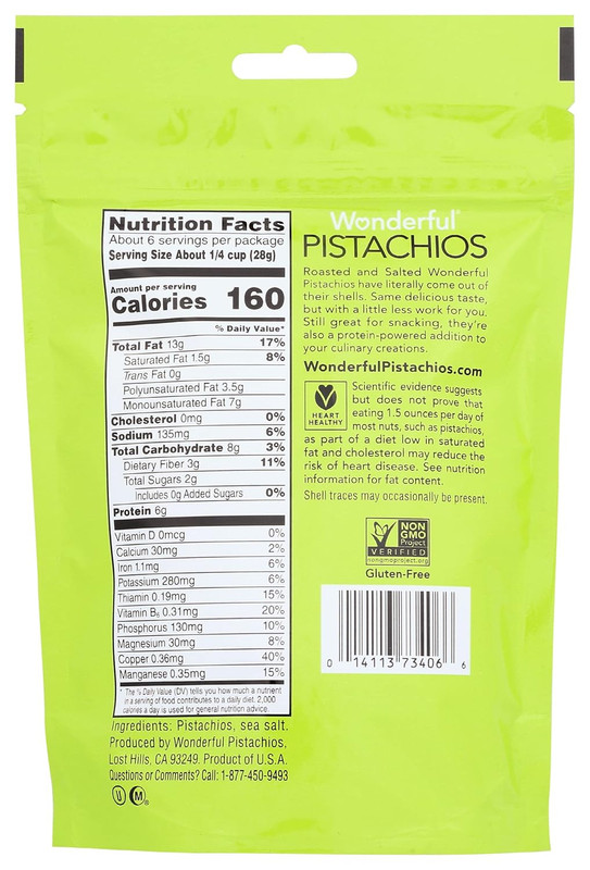 Wonderful Pistachio Roasted & Salted Shelled Pistachios, 6 OZ gallery