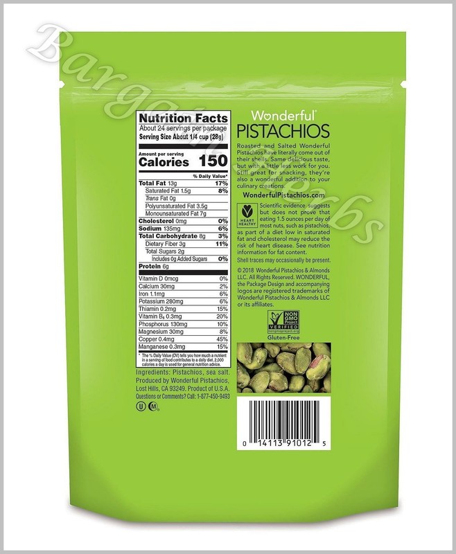 Wonderful Shelled Roasted & Salted Pistachios 24oz Resealable Bag Free Shipping gallery