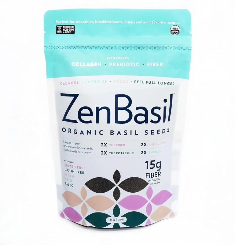Zen Basil Seeds | 15g Fiber Per Serving 14oz 390g Organic Superfood Exp 11/27