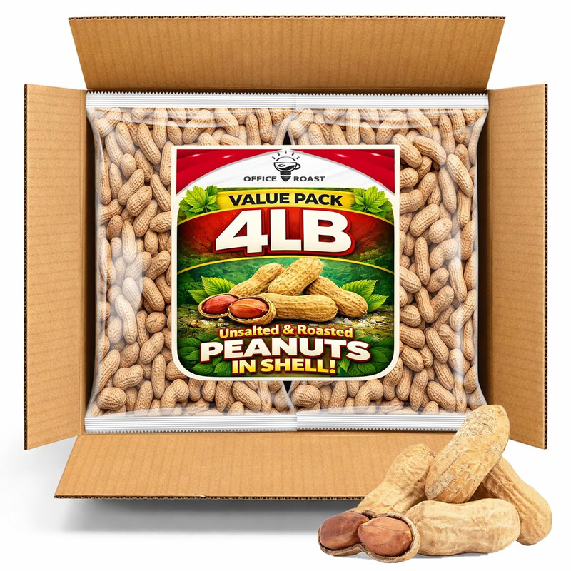 Peanuts in Shell | 4 LB Bulk Value Pack | Unsalted & Roasted – Healthy Natural S