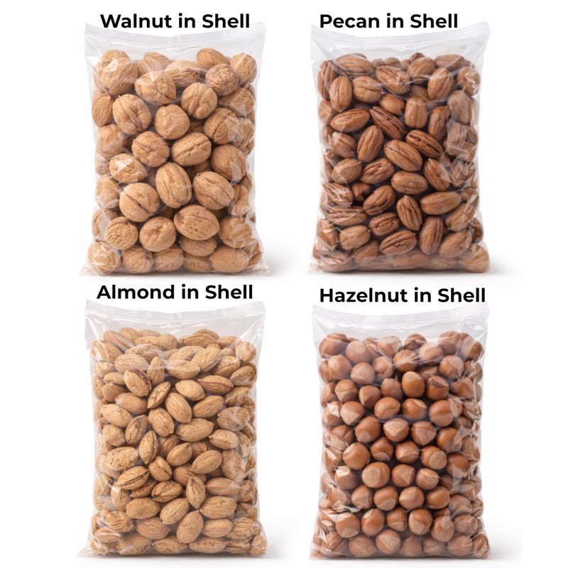 Premium In-Shell Nut Variety Pack, 4 lbs, Mixed Nuts in Shell, Walnut, Almond... gallery