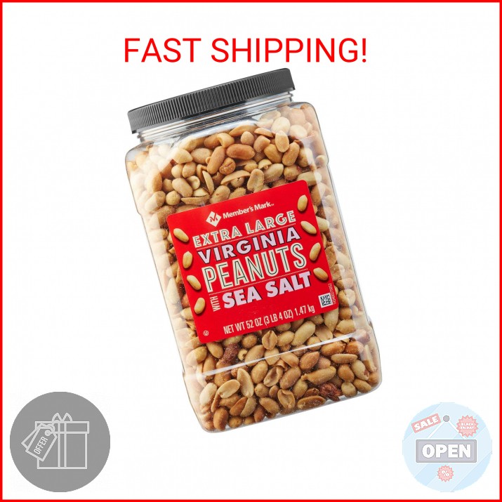 Member's Mark Extra Large Virginia Peanuts with Sea Salt, 34.5 Ounce