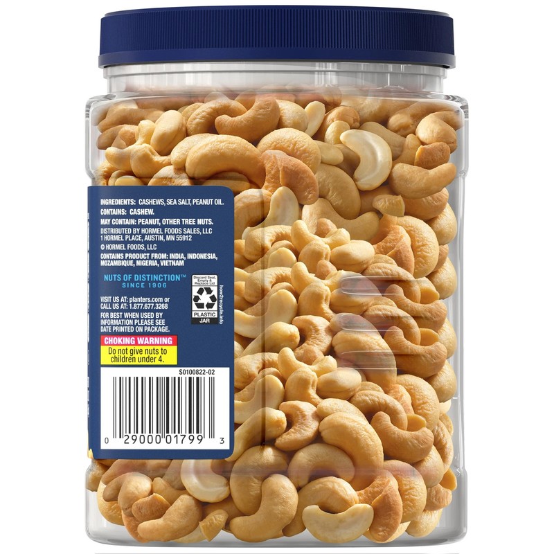 Salted Whole Cashews Deluxe Party Snack Protein Jar gallery