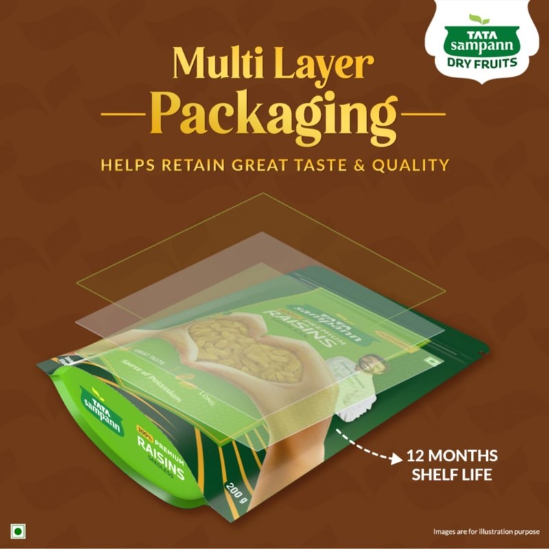 Tata Sampann Green Raisins 200g | Seedless Kishmish | Premium Dry Fruits Snack gallery