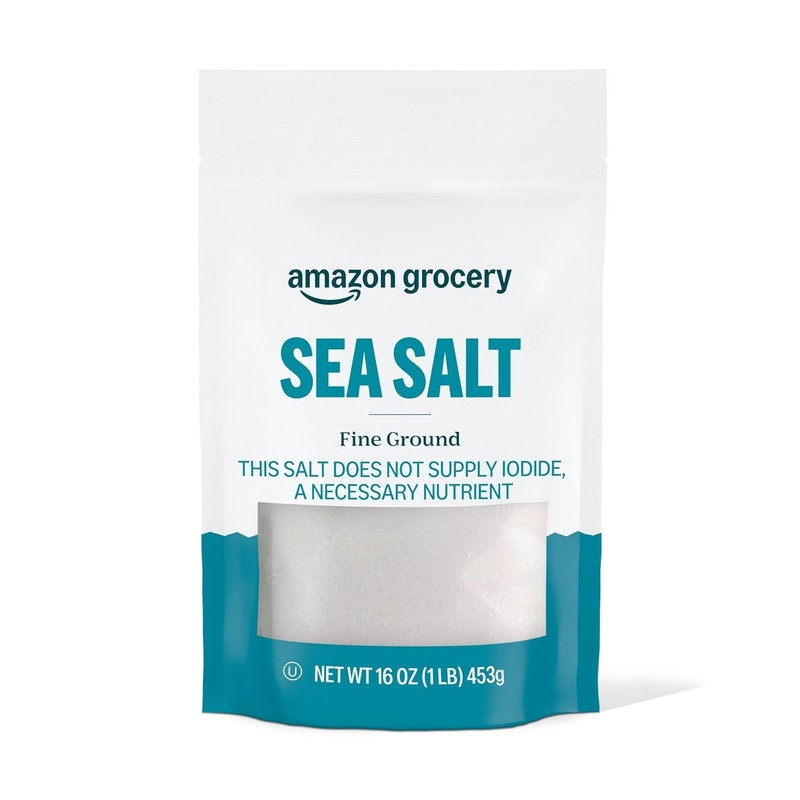 Sea Salt Fine Ground Amazon Grocery 16 Oz