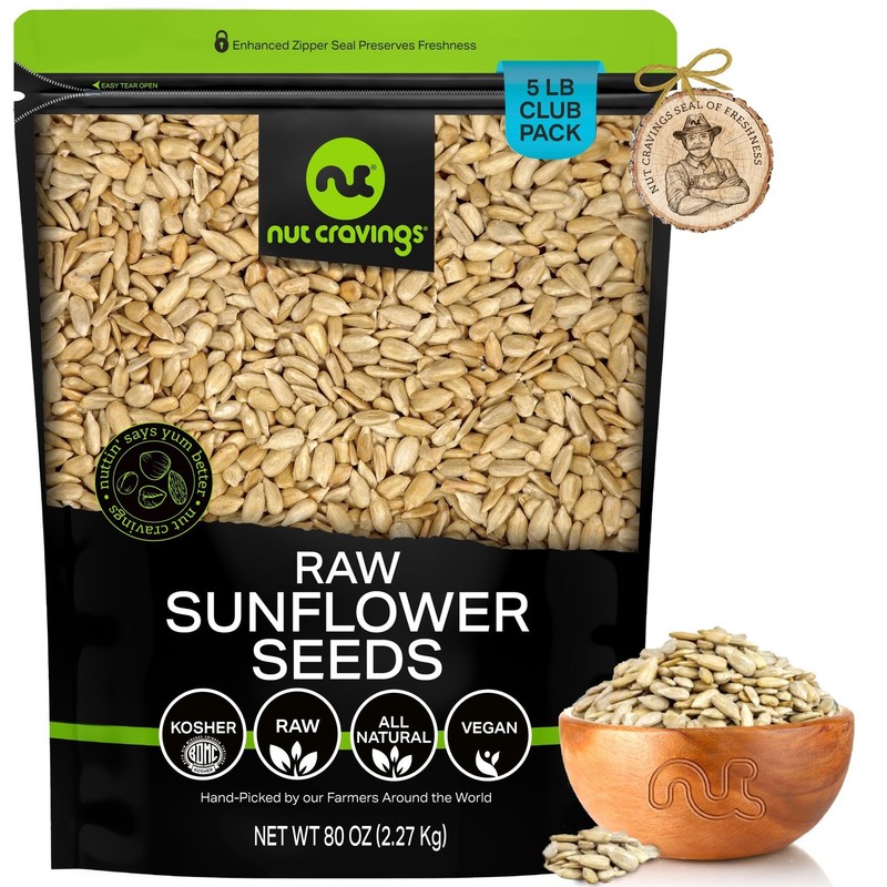 NUT CRAVINGS – Raw Sunflower Seeds Kernels to eat, Unsalted, Shelled Hulled, …