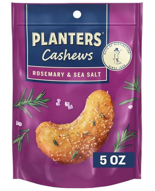 PLANTERS Cashews Rosemary & Sea Salt - Trail Mix Snack Packs - 5 Oz Bag