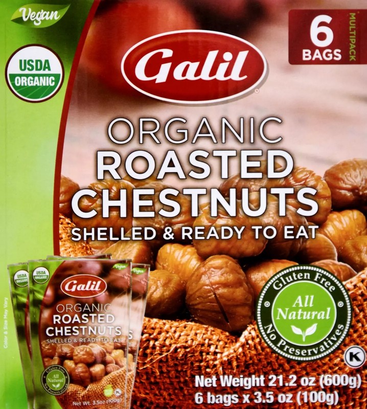 Galil Organic Shelled Roasted Chestnuts, 3.5 Ounce (Pack of 6) gallery
