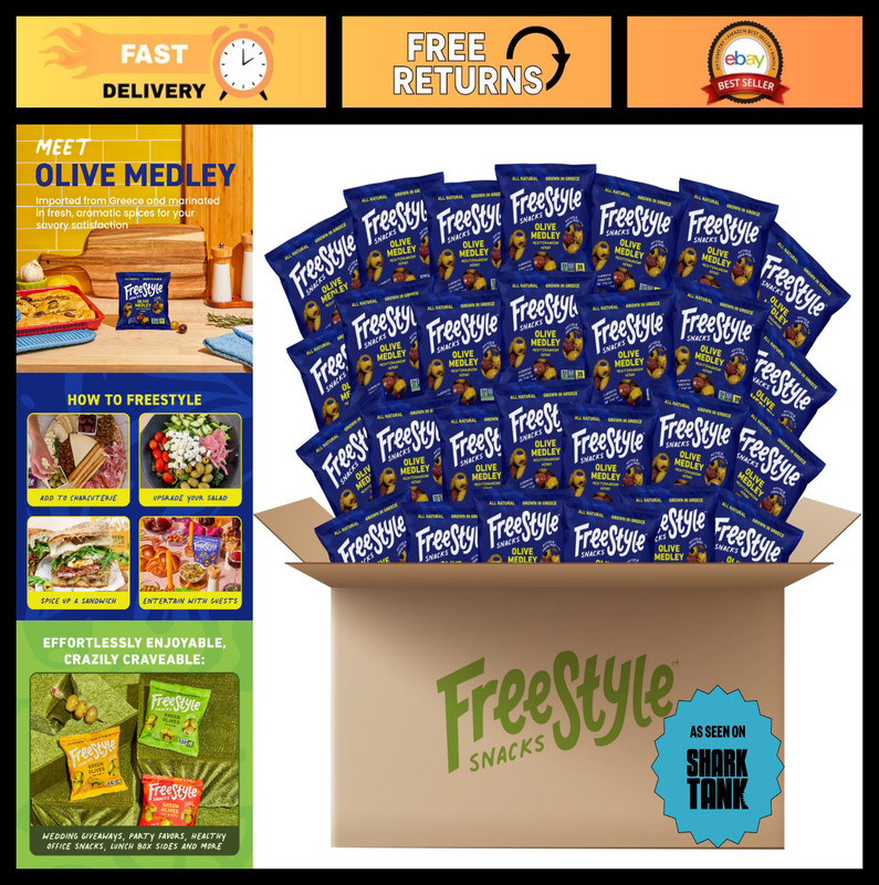 Bulk Olive Snack Packs – Healthy Mediterranean Herb Medley – 120 Single Serve Pa