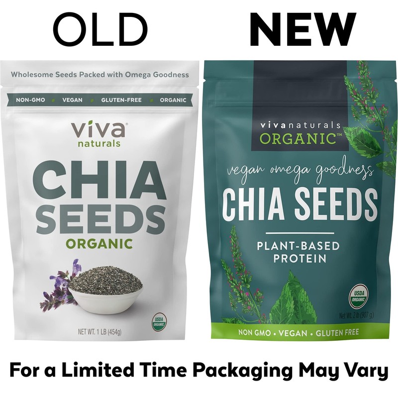 Organic Chia Seeds, 2 lb, 32 Oz – Plant-Based Omega-3 and Vegan Protein, Glut... gallery