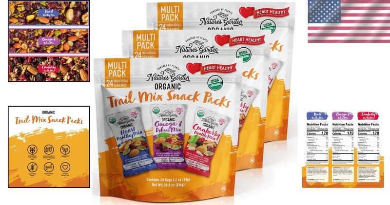 Healthy Organic Trail Mix Snack Pack, 86.4 oz - 72 and Kosher Servings gallery