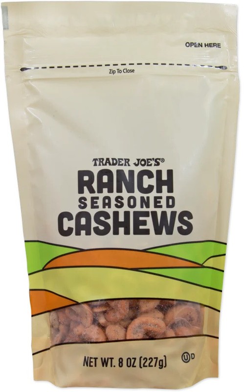 Trader Joe's Ranch Seasoned Cashews 8oz Limited Seasonal Edition ranch dressing