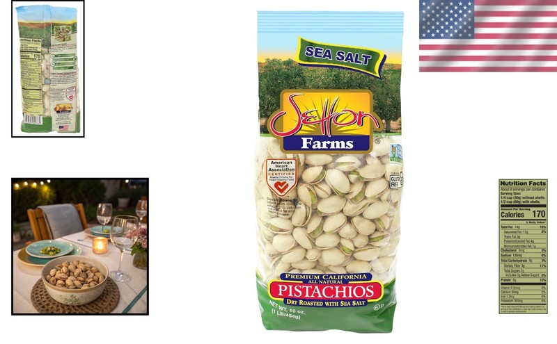 California Dry Roasted & Salted Pistachios - 1lb Non-GMO & Gluten Free gallery