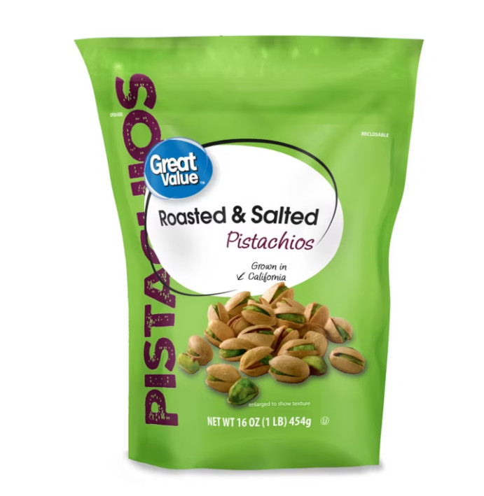 Great Value Roasted & Salted Pistachios, 16 oz Resealable Bag