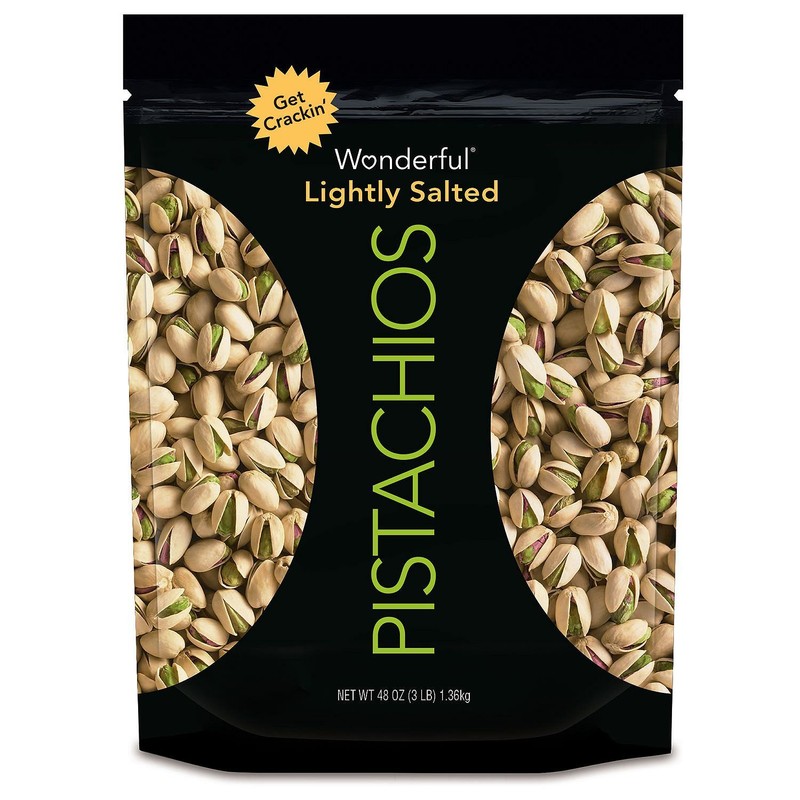 PISTACHIOS LIGHTLY OVEN ROASTED SEA SALT NUTS, 48 oz PACK, GLUTEN FREE/NO TRANS