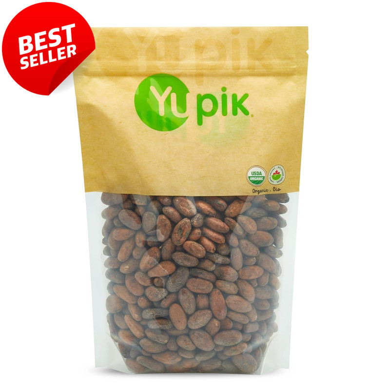 Organic Raw Cacao Beans 2.2Lb Unroasted Fermented Vegan Gluten Free Baking - US