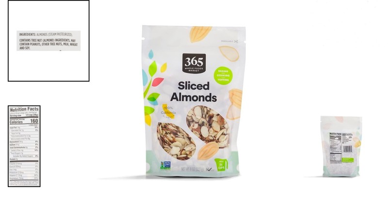 Gourmet Unsalted Sliced Almonds, 8 Ounce Bag - Perfect for Baking and Toppings gallery