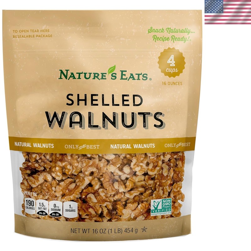 Nature’s Eats 16 oz Unsalted Raw Walnuts – Nutritious Snack for Healthy Living