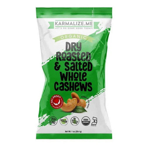 Karmalize.Me, Dry Roasted & Salted Whole Cashews, 1 Oz