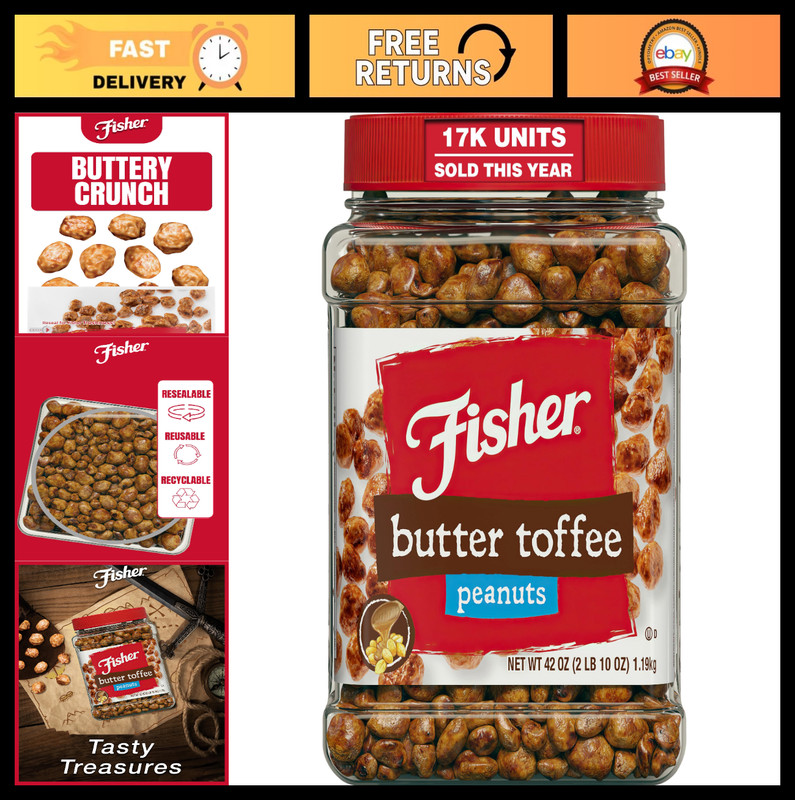 Butter Toffee Peanuts 42oz – No Artificial Colors/Flavors, 100% Recyclable Snack