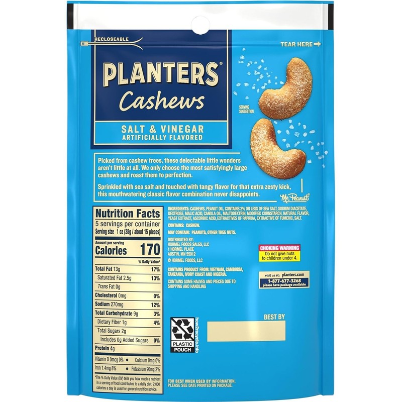 Cashews Salt and Vinegar, 5Oz Bag (Pack of 2) gallery