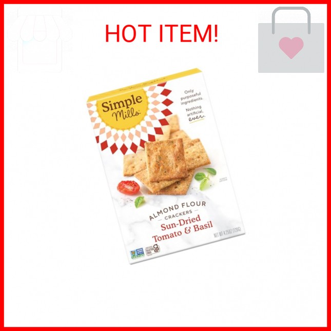 Simple Mills Almond Flour Crackers, Sundried Tomato & Basil - Gluten Free, Vegan