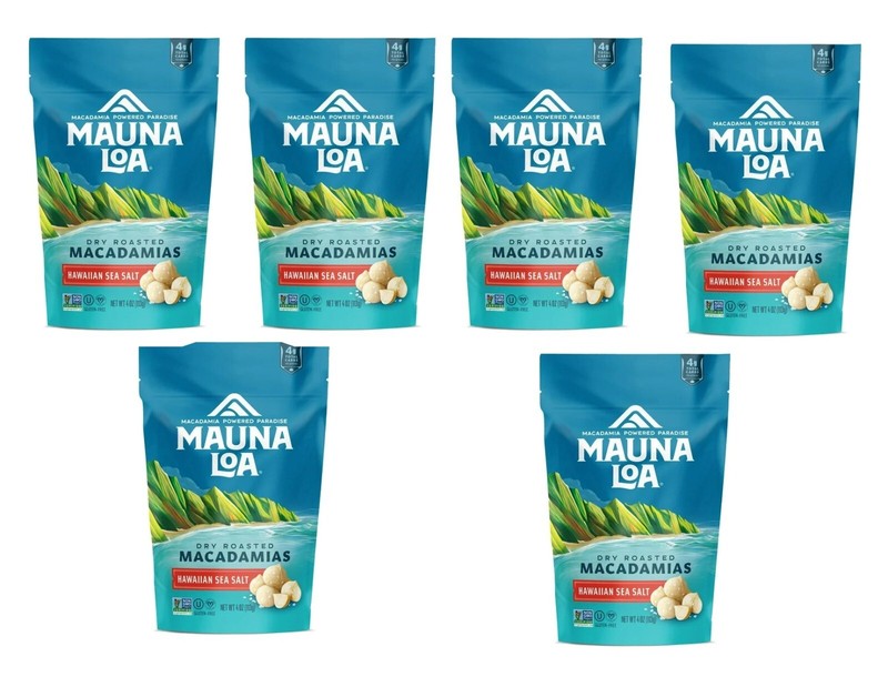 Hawaiian Sea Salt Macadamias (6-Pack, 4 oz. each) – Gluten-Free & Keto-Friendly