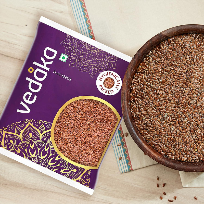 organic and natural Vedaka Raw Flaxseeds 500 gm high Quality Free Ship gallery