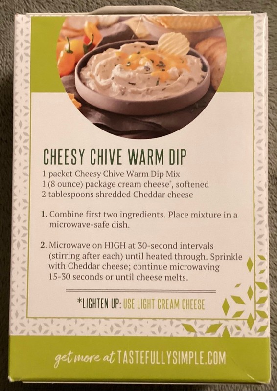 Tastefully Simple Cheesy Chive Warm Dip Mix 0.5 Ounce Pack of 2, Retired gallery
